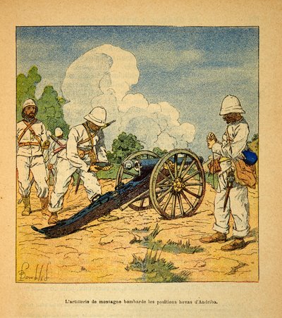 The War in Madagascar: The Mountain Artillery Bombarded the Positions Hovas at Andriba in 1895 by Louis Charles Bombled