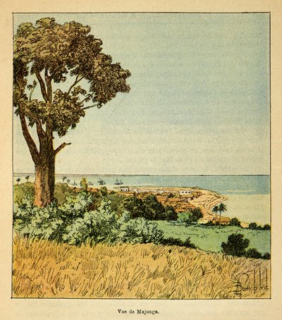 The War in Madagascar: View of the City of Majunga in the 19th Century by Louis Charles Bombled