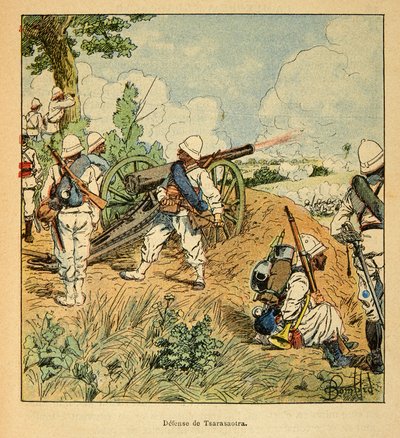 The War in Madagascar - Anecdotal History of the French Expeditions of 1885-1895 by Henri Galli, Illustrated by Louis Bombled: Defense of Tsarasaotra in 1895, Private Collection by Louis Charles Bombled