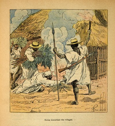 Hovas Burning Villages by Louis Charles Bombled