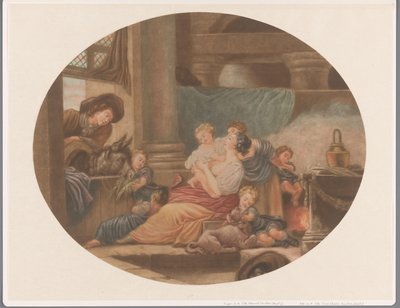 Interior with Family of Six Children by Louis Charles Gautier Dagoty