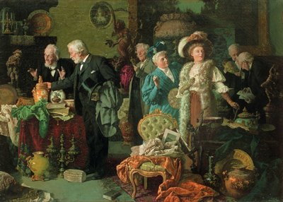 Connoisseurs in an Antique Shop by Louis Charles Moeller