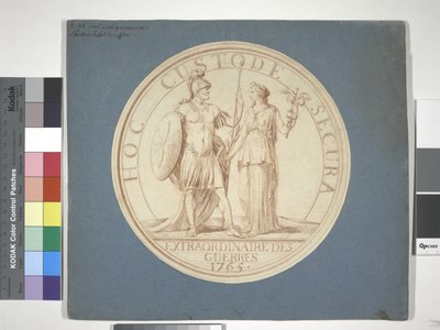Medal Design, War and Peace: HOC CUSTODE SECURA by Louis Claude (attr. to) Vassé
