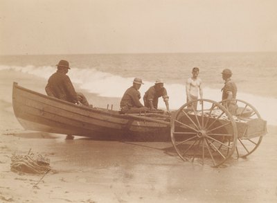Fishermen Unloading a Boat, Sea Bright, New Jersey by Louis Comfort Tiffany