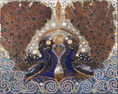 Peacock Mosaic from entrance hall of the Henry O. Havemeyer house, New York by Louis Comfort Tiffany
