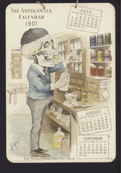 Illustration for Antikamnia Calendar, 1901 by Louis Crucius or Crusuius