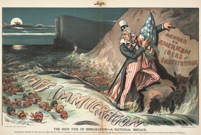 The High Tide of Immigration - A National Menace. Judge Magazine, August 22, 1903 by Louis Dalrymple