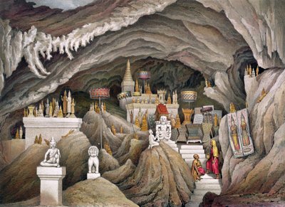 Interior of the grotto of Nam Hou, Laos, from 