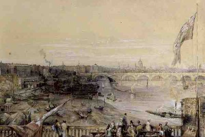 The Thames from Hungerford Market by Louis Desire Thienon