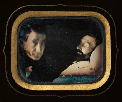 Portrait of Living Man Beside Dead Man by Louis Dodero