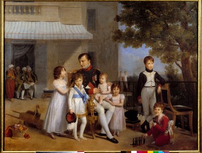 Emperor Napoleon I Surrounded by the Children of His Family on the Terrace of the Castle of Saint Cloud in 1810 by Louis Ducis
