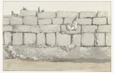 Exterior of the Outer Wall of the Ancient Temple in the Old City of Manduria (Voyage en Italie, en Sicile et à Malte - 1778) by Louis Ducros