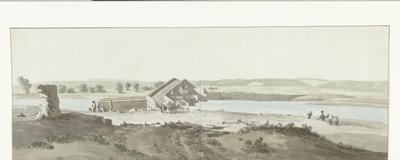 View of Canosa Bridge over Ofanto River in Puglia (series title: Voyage in Italy, Sicily, and Malta - 1778) by Louis Ducros
