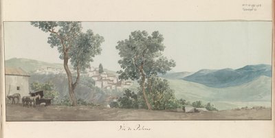 View of Paternò (Voyage en Italie, en Sicile et à Malte - 1778) by Louis Ducros