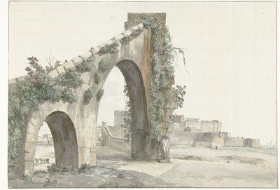View of the Aqueduct and the City of Taranto (Voyage en Italie, en Sicile et à Malte - 1778) by Louis Ducros