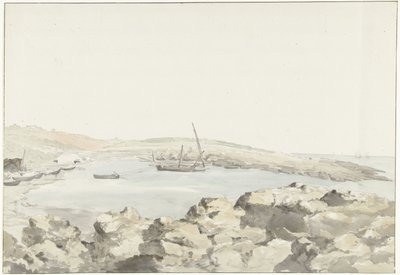 View of the Port of Luogo Vivo (Voyage en Italie, en Sicile et à Malte - 1778) by Louis Ducros