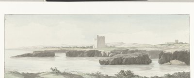 View of the Adriatic Coast with an Observation Tower Across from Monopoli by Louis Ducros