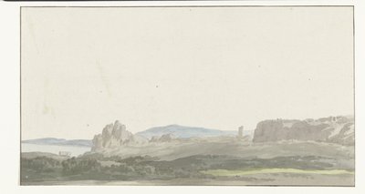 View of a Rock by the Gulf of Taranto Near Gallipoli (Voyage en Italie, en Sicile et à Malte - 1778) by Louis Ducros