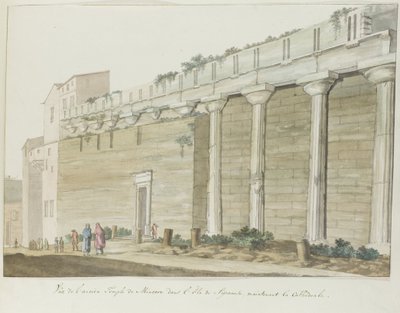View of the Old Minerva Temple on the Island of Syracuse (Voyage in Italy, Sicily, and Malta - 1778 series) by Louis Ducros