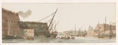 View of the Shipyard in the Galley Port in Malta by Louis Ducros