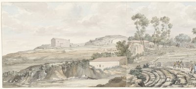 Interior with Theater Stairs in Syracuse (Voyage in Italy, Sicily, and Malta - 1778) by Louis Ducros