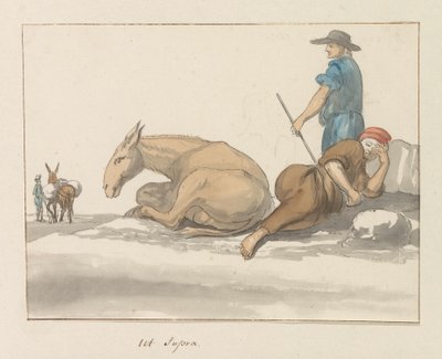 Costumes of the Island of Gozo Costume de Ghozo Voyage en Italie, en Sicile et à Malte - 1778 (series title) by Louis Ducros