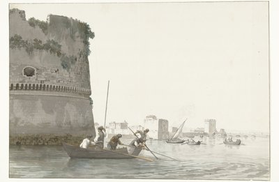 Mussel Fishermen on Mare Piccolo near the Fortifications of Taranto by Louis Ducros