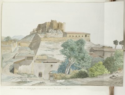 Old Castle of Mata and Grifone and the Carmelite Monastery, Foundations of Messina (Voyage en Italie, en Sicile et à Malte - 1778) by Louis Ducros