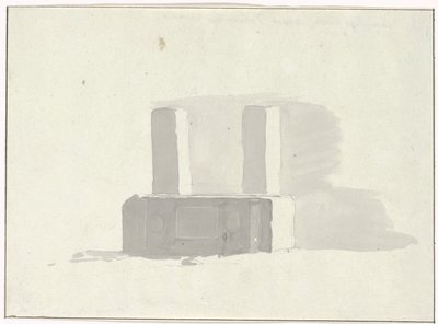 Old Sarcophagus Used as a Drinking Trough in Terracina (Voyage en Italie, en Sicile et à Malte - 1778) by Louis Ducros