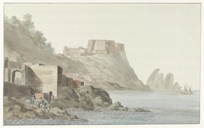 Rock and City of Scilla in the Calabria Region on the East Coast (Voyage en Italie, en Sicile et à Malte - 1778) by Louis Ducros
