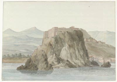 Rock and City of Scilla in the Calabria Region Seen from the Sea on the North Side by Louis Ducros