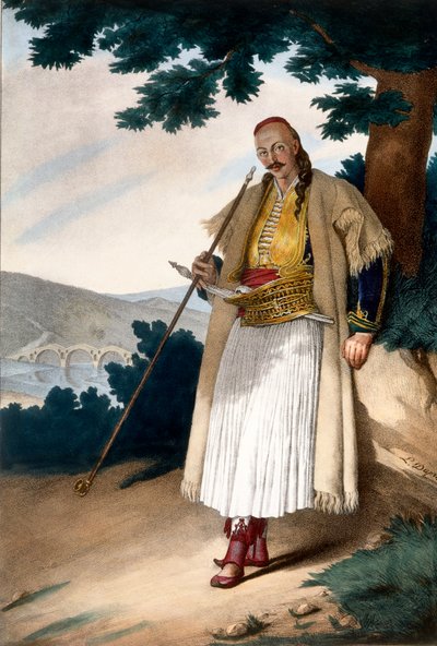A Greek Gardener or Houseman - Plate X, engraved by Lemercier from 