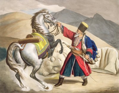 A Tartar with his Horse, engraved by the Thierry Brothers by Louis Dupré