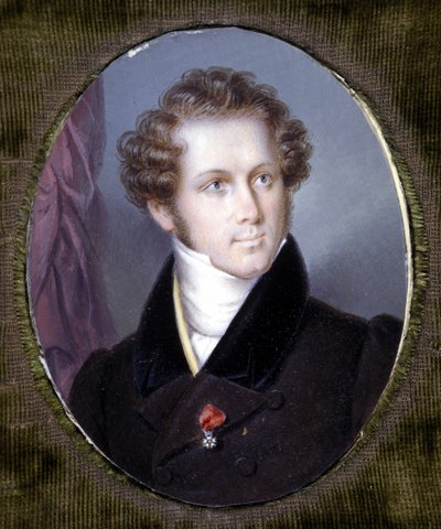 Portrait of Vincenzo Bellini (Miniature by Dupré) by Louis Dupré