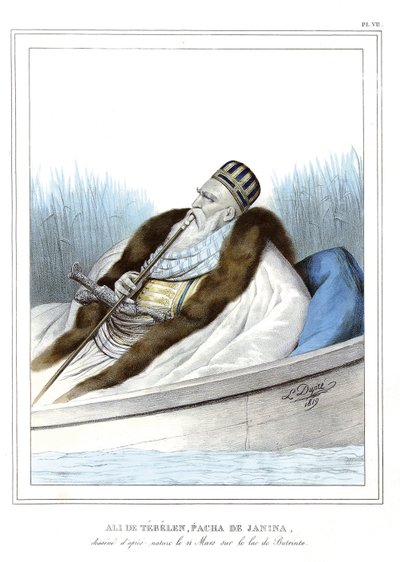 Ali de Tebelen (1741-1822), pasha by Janina, on Lake Butrinto by Louis Dupré