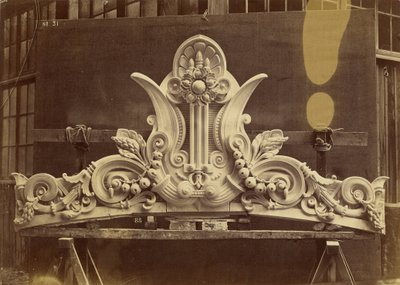 Amortization of the Pavilion Pediments. Main Facade. by Louis Emile Durandelle