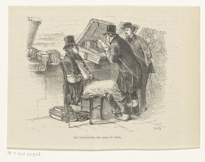 Bookseller on a quay in Paris by Louis Ernest Lesage