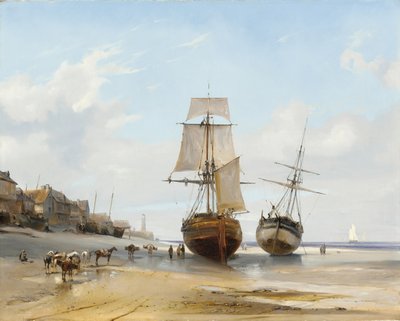 Beached Boats by Eugene Isabey