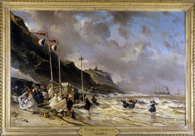 Granville Beach by Louis Eugene Gabriel Isabey
