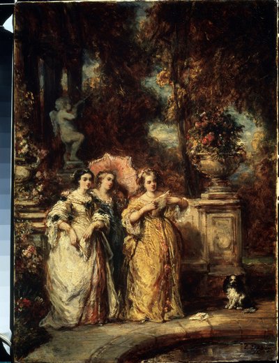 The Stroll by Louis Eugene Gabriel Isabey