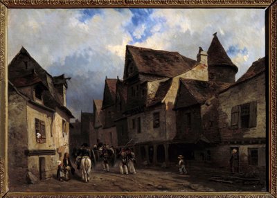 Rue de Village Breton by Louis Eugene Gabriel Isabey