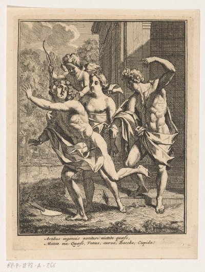 A Young Man Fleeing from Bacchus, Venus, and Amor by Louis Fabritius Dubourg