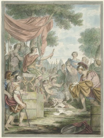 Pompey Burns the Letters of Sertorius by Louis Fabritius Dubourg
