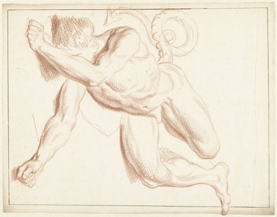 Study of a Male Nude Lying on His Side by Louis Fabritius Dubourg
