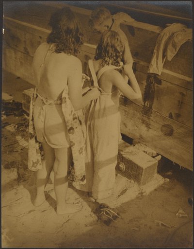 Children at Water Trough by Louis Fleckenstein
