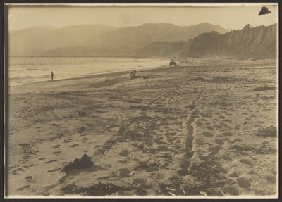 Coastline with Figures and Car by Louis Fleckenstein