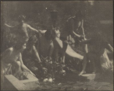 Dancers Posed at the Edge of a Pond by Louis Fleckenstein