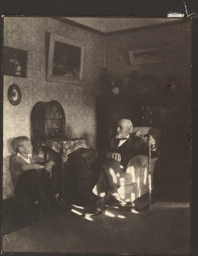 Man and Boy Seated in a Study by Louis Fleckenstein
