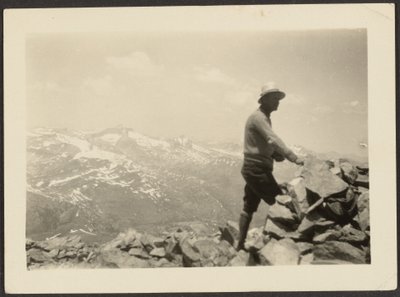 Man in Mountainous Landscape by Louis Fleckenstein