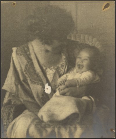 Mother in Embroidered Robe and Infant by Louis Fleckenstein